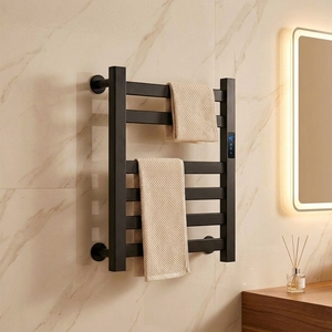 Calentador de Toallas Eléctrico Moderno Negro IPX4 YEETE, <span class=keywords><strong>Toallero</strong></span> Calefactado de Pared para Baño con Calentamiento Rápido - Product Image 3