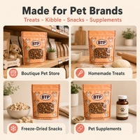 Sachet autoportant en PE thermoscellable de qualité alimentaire, étanche, avec fermeture éclair et logo imprimé personnalisable pour aliments pour bébés, aliments pour animaux de compagnie et autres aliments