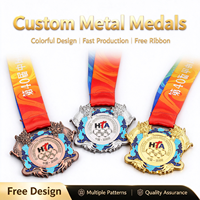Médaille de récompense en métal JZCustom de 6,5 cm, couleur or, argent, bronze, artisanat en émail, ruban personnalisé gratuit, médailles en métal souvenir d'événements sportifs