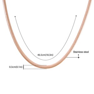 Fashion Waterproof Snake Design Stainless Steel Necklace Gold <strong>Silver</strong> Rose Gold Adjustable Cuban Link <strong>Chain</strong> Gift for Her - Product Image 5