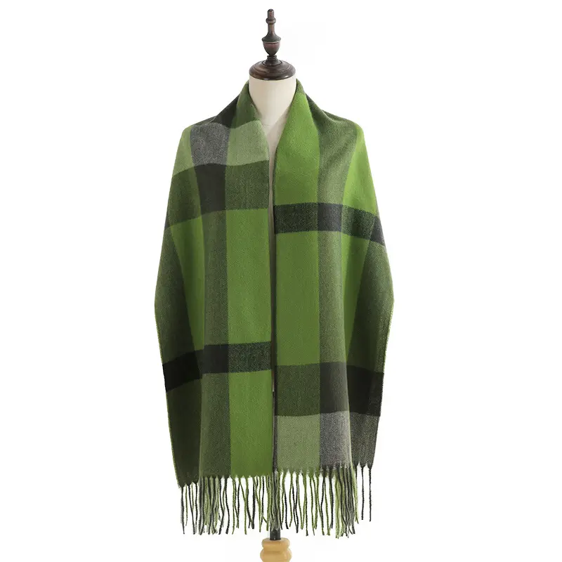 Écharpes de cou Pashmina douces et chaudes personnalisées 100% coton couverture de châle dames Plaid gland cachemire écharpe d'hiver pour femmes