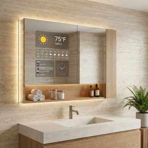 Kingstin Armario Espejo Inteligente Acero Inox Baño TV Táctil Android LED Antivaho - Product Image 1