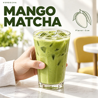 Poudre de thé vert matcha à la mangue en sachet, boîte ou bouteille pour la fabrication de boissons, OEM et emballage personnalisé