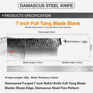 Couteau de chef en acier Damas VG10 à 67 couches pour dropshipping Shopify, lame à fruits semi-finie pour projet de forgeage DIY, tranchante - Product Image 5