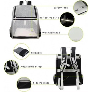Free Sample Pet <b>Backpack</b> <b>Carrier</b> for Small Cats <b>Dogs</b> Ventilated Design, Safety Straps Buckle Support Collapsible Designed for - Product Image 4