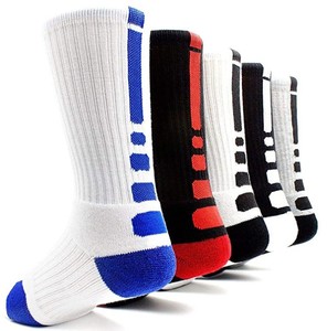 <span class=keywords><strong>Chaussettes</strong></span> de basket-ball athlétique élite coussinées blanches vierges avec logo personnalisé en gros - Product Image 4