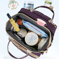 Lit de Bébé Pliant Portable Tendance Étanche avec Matelas à Langer Grande Capacité, Sac de Maman et Sacs à Couches Cabas