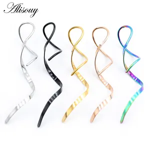 Bán Buôn Thép Không Gỉ Xoắn Ốc Tua Twist Dangle Người Đàn Ông Phụ Nữ Tai Móc Bông Tai Nút Rốn Vòng Bụng Piercing Cơ Thể Đồ Trang Sức