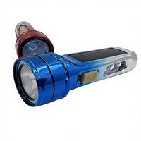 Lampe torche LED solaire portable pour le camping en plein air, la randonnée, rechargeable par USB, corps en plastique étanche, 1000 lumens, faisceau de 400-500 m