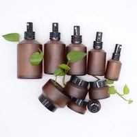 Ensemble de flacons pompe et pots à crème personnalisés pour cosmétiques et soins de la peau, vert givré, vides, pour sérum, lotion, spray, 30 ml