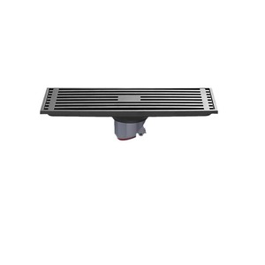 Siphon de sol carré moderne gris mat pour salle de bain, grille amovible facile à nettoyer, anti-odeur, compatible S-trap - Product Image 4