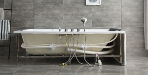 <span class=keywords><strong>Baignoire</strong></span> moderne d'hydrothérapie double pour deux personnes Installation encastrée <span class=keywords><strong>en</strong></span> <span class=keywords><strong>fibre</strong></span> <span class=keywords><strong>de</strong></span> <span class=keywords><strong>verre</strong></span> acrylique blanc Bain à remous Balboa pour amoureux <span class=keywords><strong>de</strong></span> la salle <span class=keywords><strong>de</strong></span> bain d'hôtel - Product Image 4