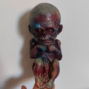 Máscara de bruja verde con capucha y pelo gris, accesorio para disfraz de Halloween, talla única - Product Image 3