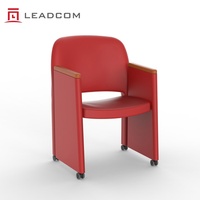 Chaise d'auditorium pliable Leadcom L-M06, flexible, à roulettes, empilable, rembourrée, mobile, pliable, pour conférences scolaires et cours