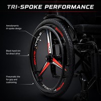 Fauteuil roulant de course à dossier rigide, roue magnétique à trois branches de 24 pouces, axe à dégagement rapide, cadre en aluminium, 100 kg, pour les athlètes de piste et de terrain