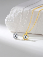 Cadena de eslabones con colgante de plata 925 certificada, moissanita y circonita, exquisita, personalizable OEM/ODM, romántica, para venta transfronteriza