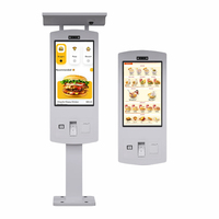 Kiosque de paiement automatique à écran tactile extérieur de 32 pouces, haute luminosité, étanche IP65, avec toit