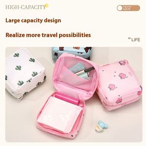 Sac de rangement portable en tissu Oxford, motif lettres, étanche, avec fermeture éclair, pour serviettes hygiéniques, rouges à lèvres et bijoux, 3-6L, vente en gros - Product Image 2