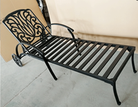 Chaise longue de jardin en aluminium moulé avec roues, réglable, pour patio, bord de piscine, décoration extérieure – Offre Spéciale