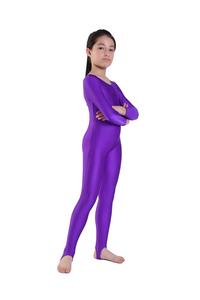 Cô Gái Spandex Dài Tay Áo <span class=keywords><strong>Unitard</strong></span> Cho Khiêu Vũ Trẻ Em Scoop Cổ Toàn Thân Leotards Catsuits Chàng Trai Đen <span class=keywords><strong>Unitard</strong></span> Stirrups - Product Image 4