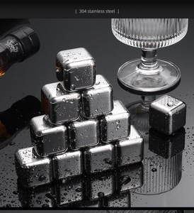 Los cubos de metal ecológico más vendidos, bebidas, vino, whisky, piedra de refrigeración, cubos de whisky, grado alimenticio, reutilizable, <span class=keywords><strong>cubo</strong></span> de hielo de acero inoxidable 304 - Product Image 6