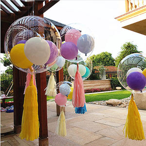 Décoration de scène de mariage, ballons en latex à confettis volants à l'hélium BOBO or et argent, décoration de scène d'anniversaire - Product Image 1