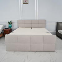 Lit électrique réglable Konfurt Split Queen Size avec commande filaire, tête et pied de lit blancs, certifié CE, pour usage domestique et hôtelier
