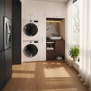 Mueble de Balcón Moderno con Estantes para Lavadora, Armario de Lavandería de Madera Blanca para Proyectos Personalizados - Product Image 2