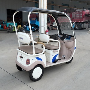 Chariot d'inspection électrique à trois roues, carrosserie blanche, rayures bleues, capacité de charge de 400 kg, pour les équipes de sécurité des attractions touristiques, vente en gros - Product Image 5
