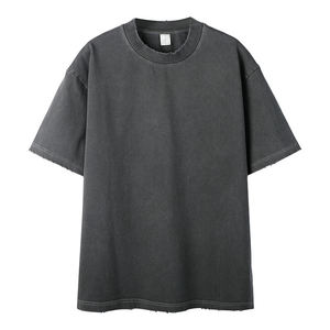 430 GSM 100% Cotton Oversized Vintage <b>T</b>-<b>shirts</b> Washed Worn Design Dropped Shoulder Streetwear Heavyweight OEM Custom Print Solid - Product Image 4