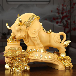 <span class=keywords><strong>2023</strong></span> Wall Street vache Statue zodiaque chinois boeuf année statues de <span class=keywords><strong>taureau</strong></span> doré cadeaux pour la maison - Product Image 3