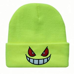 Nuevos Gorros de Punto Bordados con Diseño de Boca Grande y Ojos Rojos, con Logotipo Personalizado, Gorro de Lana con Estampado Puff, Venta al Por Mayor - Product Image 5