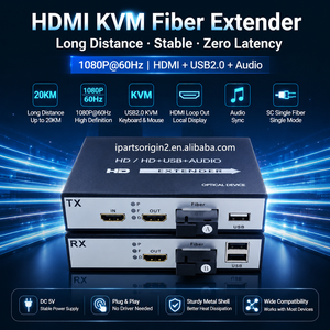 Extenseur KVM HDMI sur fibre optique 1080P 60Hz USB2.0 Audio SC Monomode Dispositif optique TX RX Boîtier métallique Émetteur-récepteur optique HDMI - Product Image 1