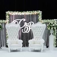 Vente en gros de chaises classiques de luxe à dossier haut pour le trône royal royal chaise de mariage rose pour les mariés à vendre