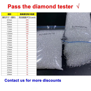 Đá Moissanite tổng hợ<span class=keywords><strong>p</strong></span>, kích thước nhỏ, cắt sáng, màu D, độ tinh khiết VVS1, đường kính 0.8-2.9mm, đạt chuẩn TesterII, dùng làm trang sức - Product Image 4