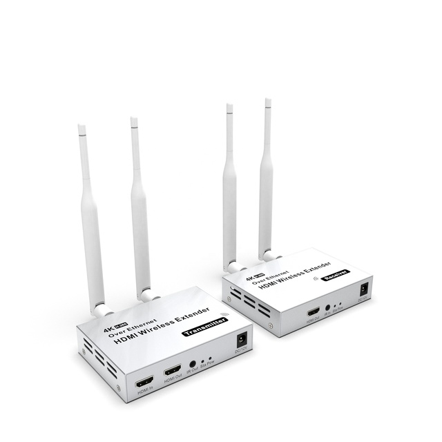 4K 200m 5.8GHz 1 TX-4 RX Audio Video Extender Kit Wireless HDMI Transmitter and Receiver with IR Support One to Many