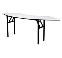 Mobilier d'extérieur de restaurant d'hôtel, table en contreplaqué PVC, ensemble de table à manger, banquet, demi-rond pliable, tables de mariage