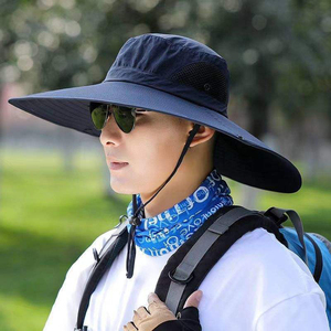 Chapeau de pêcheur unisexe pour la protection solaire en plein air, imperméable, à large bord, séchage rapide, pliable, pour la randonnée, la pêche, le camping - Product Image 1