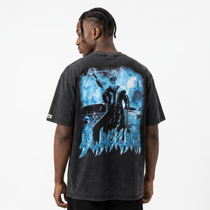 T-shirt pour homme vintage surdimensionné 100% coton imprimé sérigraphié avec col rond, manches courtes, respirant, écologique, 220g - Product Image 3