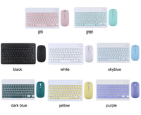 Combinación de teclado y ratón Bluetooth recargable para tableta Android, Windows, teléfono móvil, iPhone, iPad Pro Air Mini, iPad OS/iOS 13