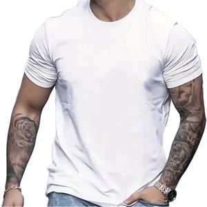 T-shirt décontracté classique pour homme à manches courtes, personnalisé OEM, en jersey uni avec tissu modal, séchage rapide et protection anti-UV, coupe ample. - Product Image 1