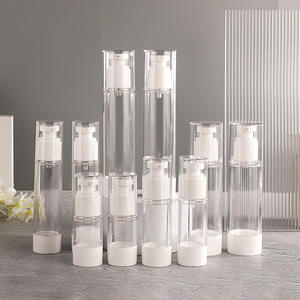 Lujo 15ml 30ml 50ml Plástico transparente brillante Bomba sin aire Loción Spray Botella de vacío para cosméticos - Product Image 5