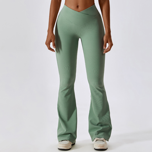 Pantalones de yoga acampanados de cintura alta para mujer, deportivos, de pierna ancha, casuales, para levantar la cadera, fitness 8333 - Product Image 2