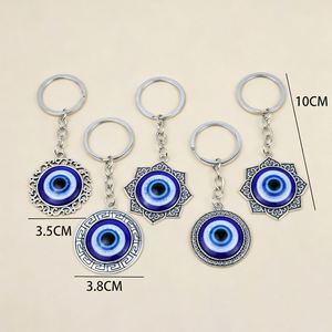 Porte-clés Amulette en Alliage de Zinc, Main de Hamsa, Yeux de Fatma, Yeux du Diable, Contre le Mauvais Œil, Breloques Émaillées Porte-bonheur, Pendentif Décoratif, Bijou Léger - Product Image 2
