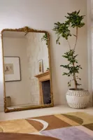 Miroir sur pied surdimensionné de style baroque doré, personnalisable, grand format, pour la maison ou le bureau