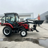 Trattore Agricolo AOYU 50 HP 4WD Diesel con Cabina Chiusa, Caricatore Frontale e Retroescavatore Idraulico, Trasmissione a Ingranaggi - Multifunzione per Scavo