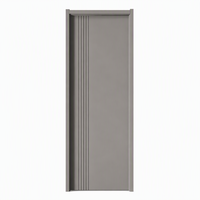 Porte intérieure en bois composite polymère insonorisant moderne OEM, finition placage, sur mesure pour hôtel commercial et appartement