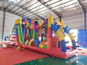 Parcours de défi gonflable interactif en PVC de 0,55 mm, style bloc, pour <span class=keywords><strong>location</strong></span> de jeux d'extérieur - Product Image 3