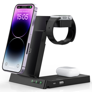 <span class=keywords><strong>Cargador</strong></span> Inalámbrico 3 en 1, Estación de Carga Inalámbrica Plegable <span class=keywords><strong>para</strong></span> <span class=keywords><strong>iPhone</strong></span>, <span class=keywords><strong>Apple</strong></span>, Samsung <span class=keywords><strong>Watch</strong></span>, <span class=keywords><strong>Airpods</strong></span> - Product Image 2