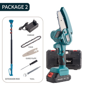 MulinSen - <span class=keywords><strong>Mini</strong></span> <span class=keywords><strong>Motosierra</strong></span> Inalámbrica de 21 V, Sierra Eléctrica Portátil para Cortar Madera y Podar el Jardín, con Batería de Iones de Litio de 5.0 Ah - Product Image 1
